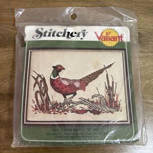 Vintage Stitchery By Valiant Pheasant #7610 Crewel Embroidery Kit 16 X 20 Jumbo